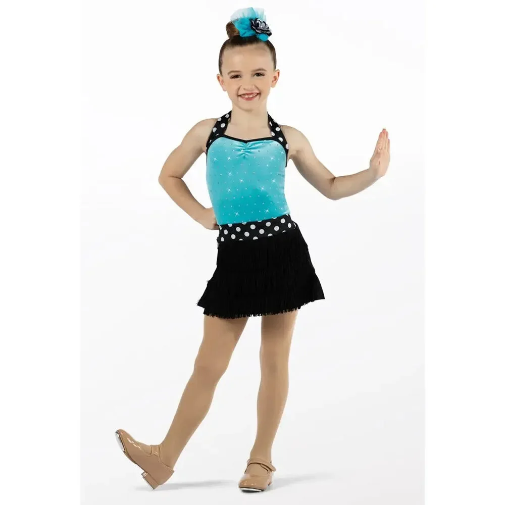 Pre-Owned Dance Costume XS Child Turquoise Weissman 14382 Tap Ballet Jazz Polka